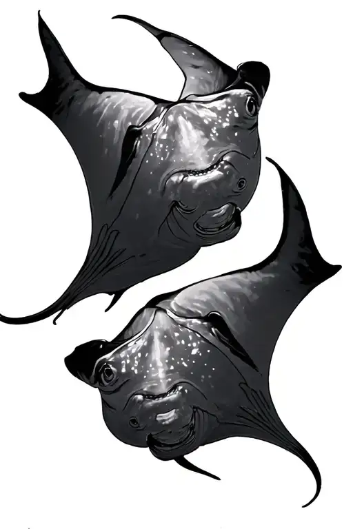 Manta Rays Swimming