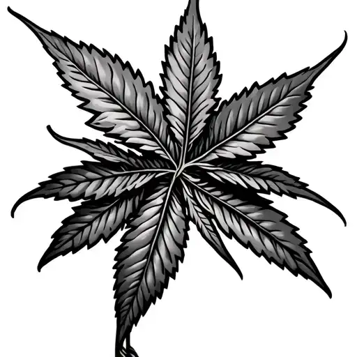 Marijuana Leaves Growing