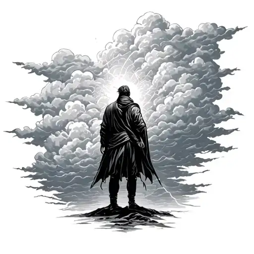Man Standing In Storm Clouds