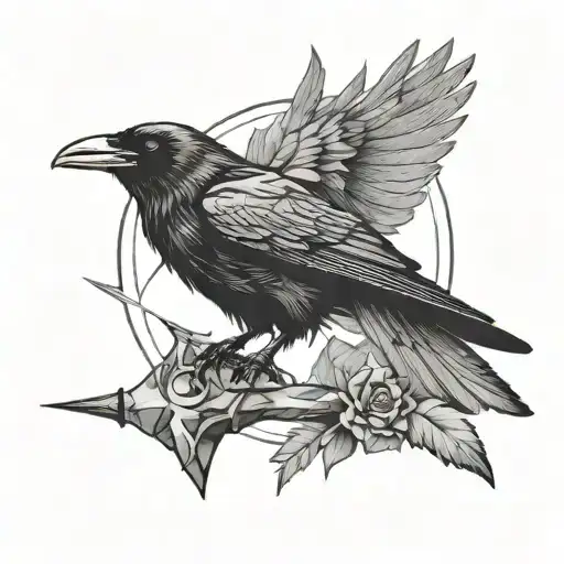 Raven Shot By An Arrow