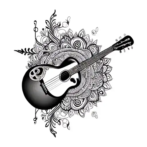 Mandala Design Incorporating Musical Instruments