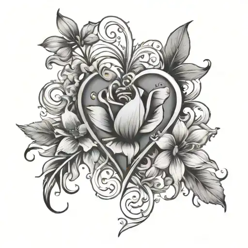 Heart Flower With The Name Kaleb
