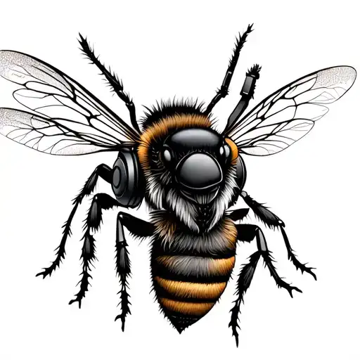 Bee With Headphones