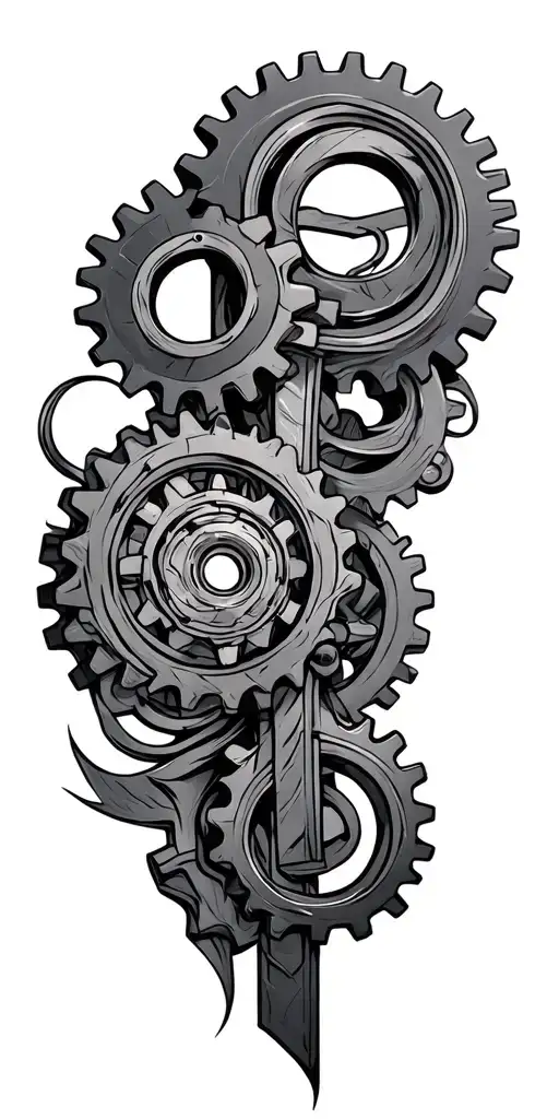 Cross Intertwined Mechanical Gears