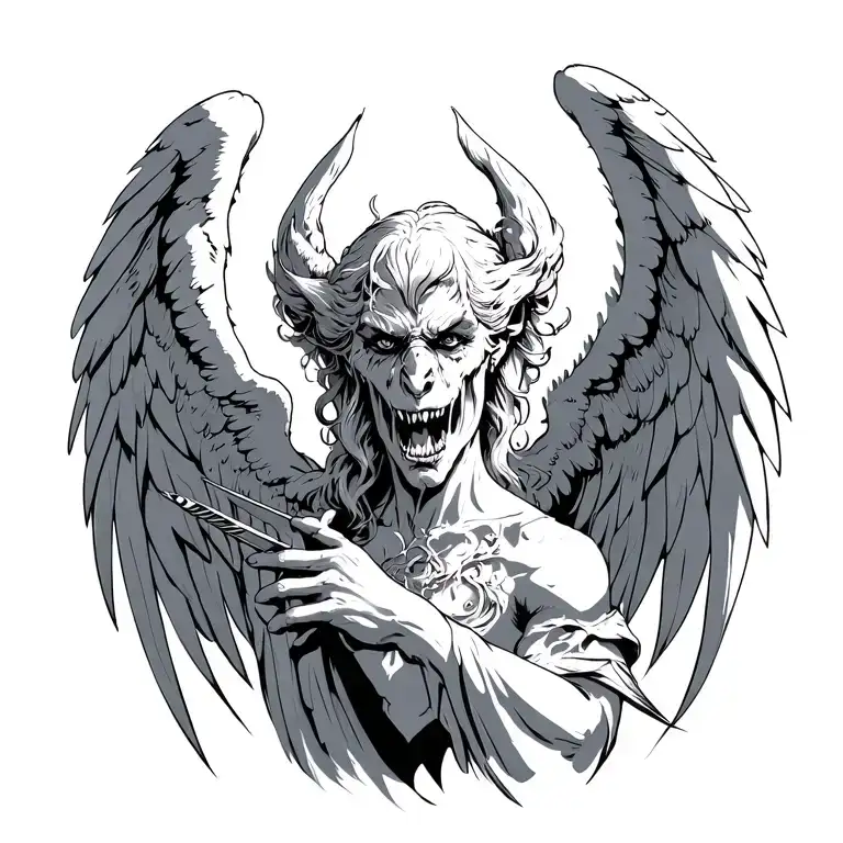 Angel Stabbing Demon