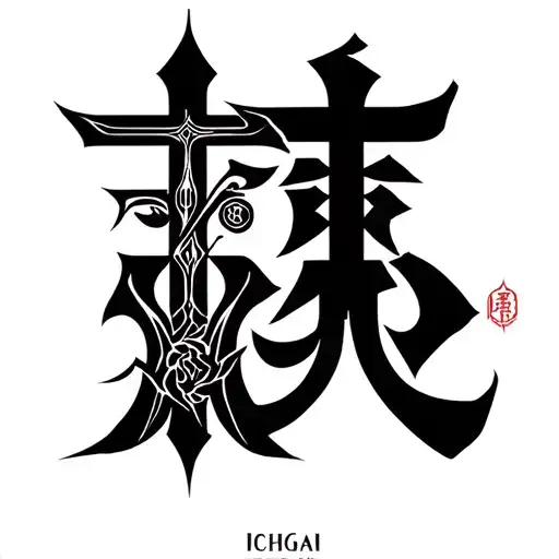 The Symbols For The Word Ichigai With The Names Khalilah And Kenneth