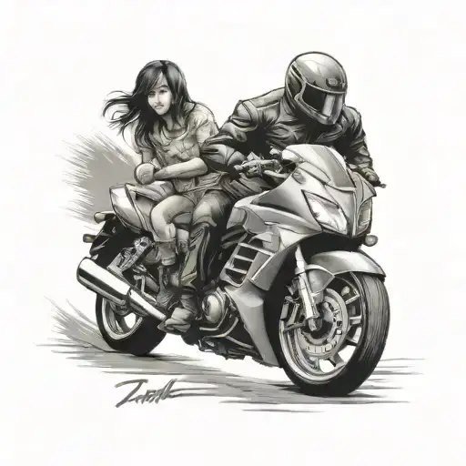 Dad And Daughter On A Hayabusa