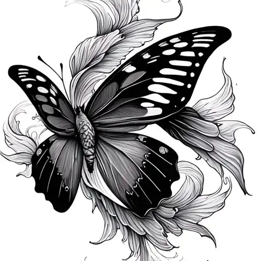 Butterfly And Koi Fish