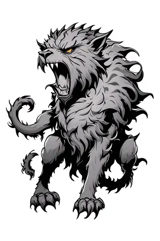 Angry Cerberus Tattoo Design Inspired