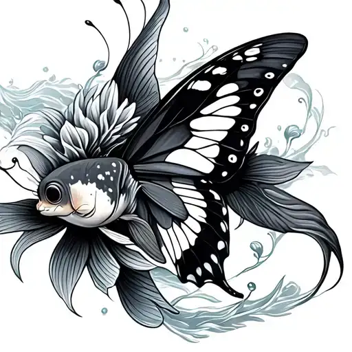 Butterfly And Koi Fish