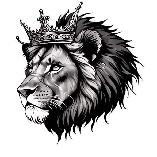 Female Lion In The Jungle With A Crown