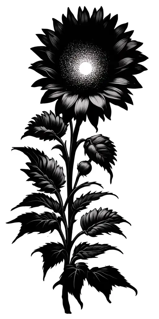 Beach Sunrise With Sunflowers Emerging