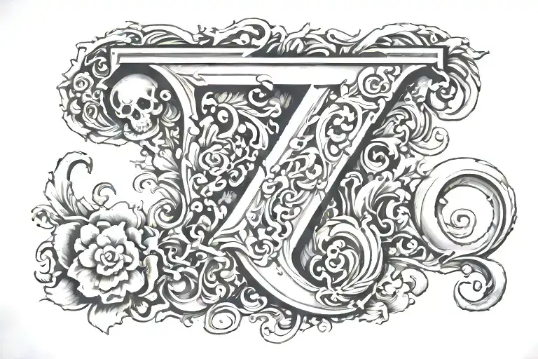 Ffd With Bone Hidden In The Letter F