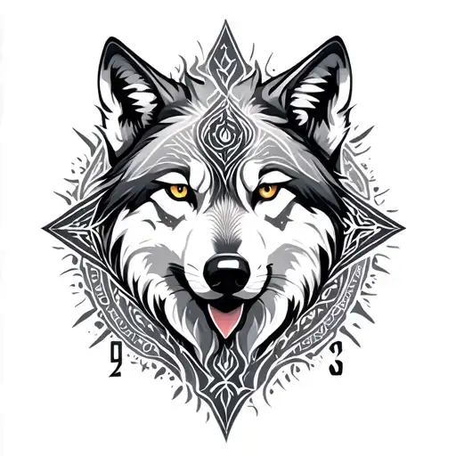 Arabic Dial Pattern Wolf