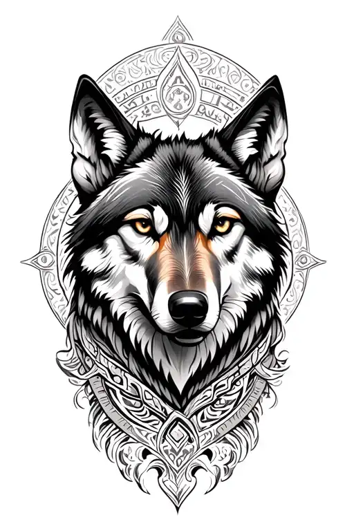 Arabic Dial Pattern Wolf