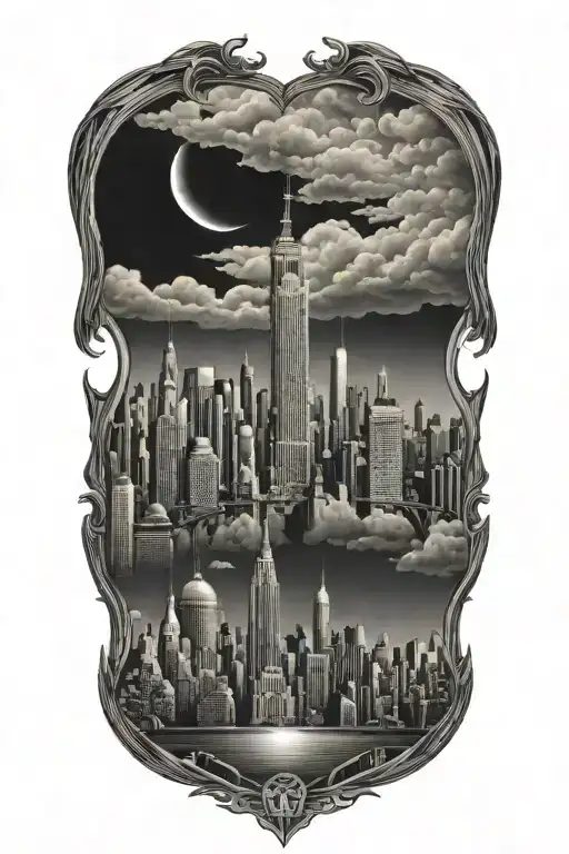 Nyc Skyline Gotham City Inspired