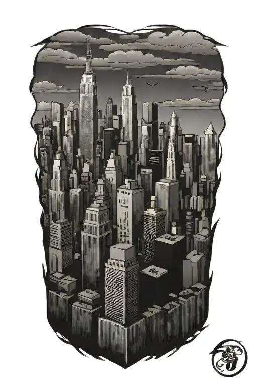 Nyc Skyline Anime Inspired