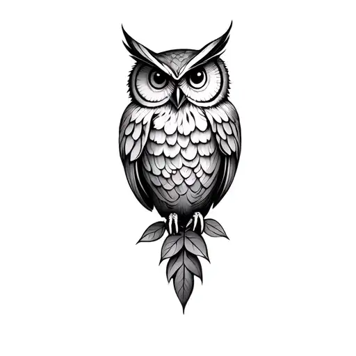 Owl And Leaves Shape