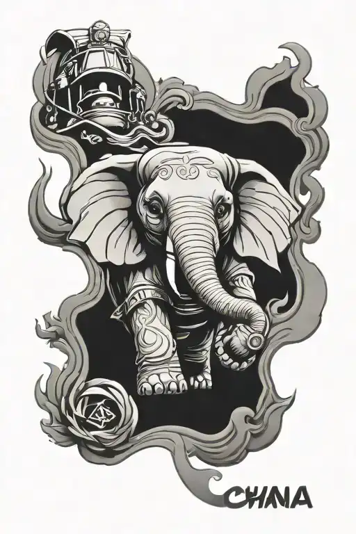 Ohana Elephant Fire Fighter Sleeve