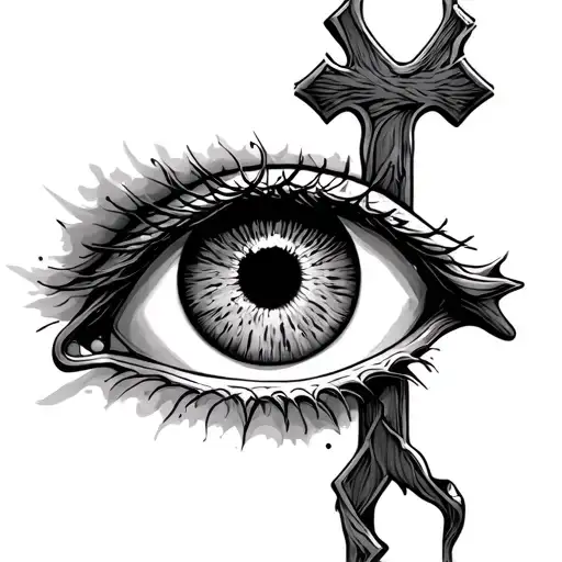 Eye Ball With Jesus Cross