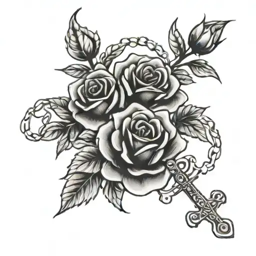 Rosary Beads As Roses