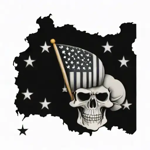 Skull Usa Flag