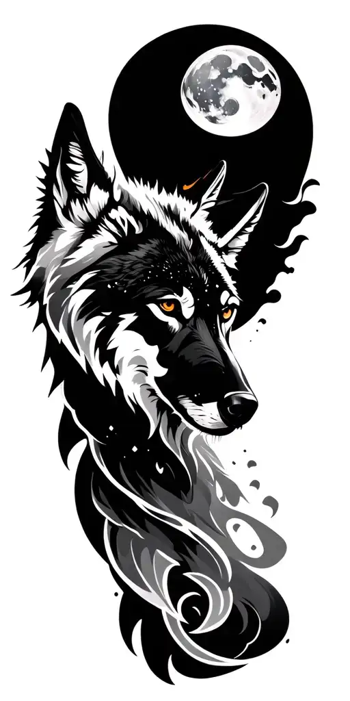 Arabic Dial Wolf Mountain Moon Merging Together