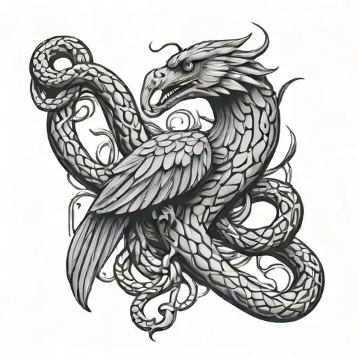 Chained Bird And Snake