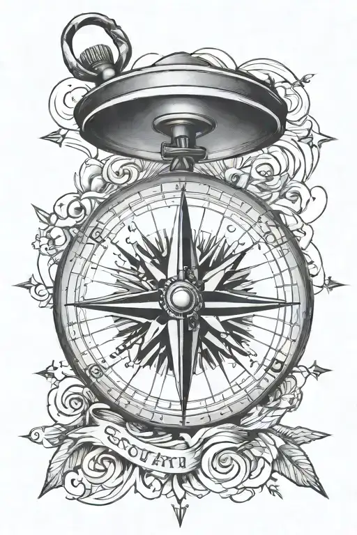 Compass With A Quote Going Down From South