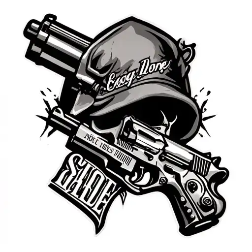 Arm Tattoo East Side Gun Zone Hood Style