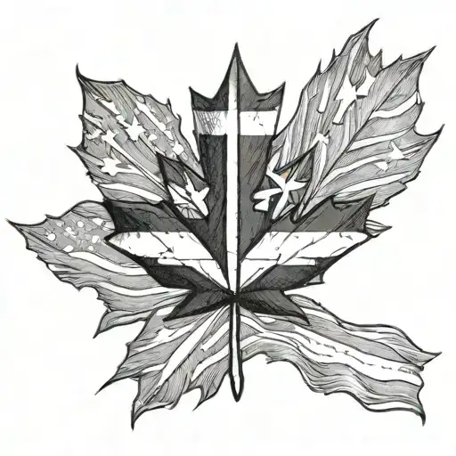 Canadian American Flag