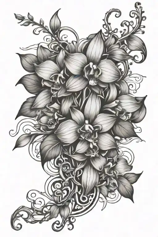 Wrapped Vine And Orchid