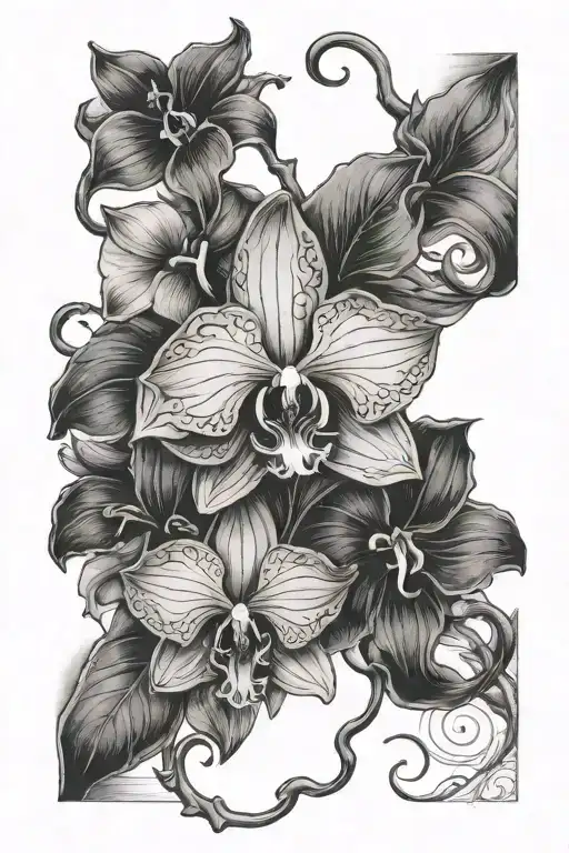 Wrapped Vine And Orchid