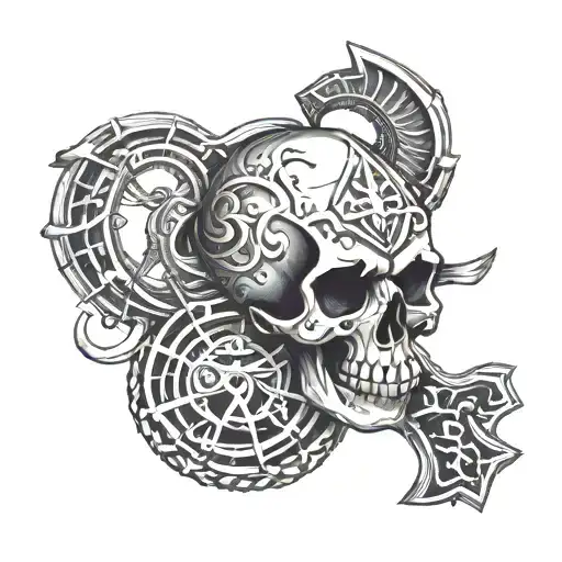 Skull And Ankh Symbol