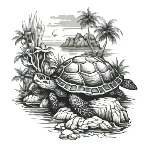 Turtle Accordion Island Landscape
