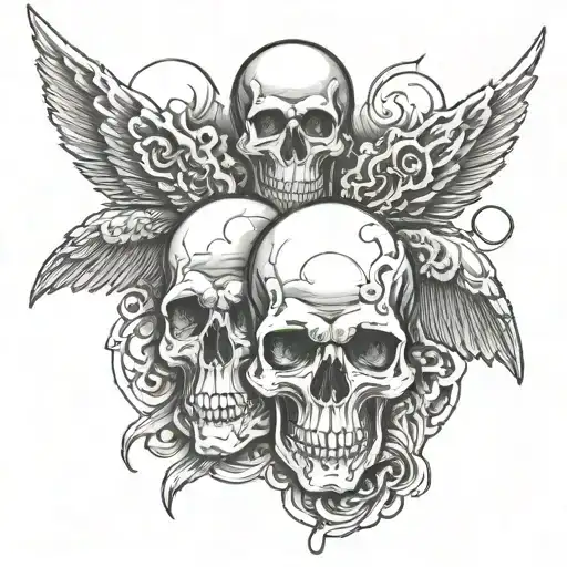 Skulls With Nuclear Bombs