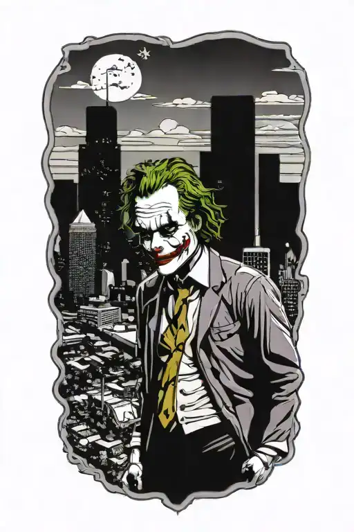 Houston Skyline With Be Someone Mural Depicting The Joker