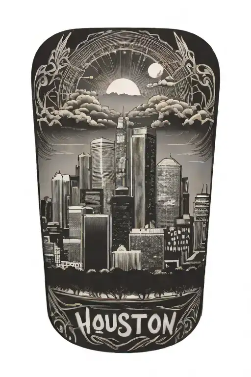 Houston Skyline With Be Someone Mural Beautiful Vivid