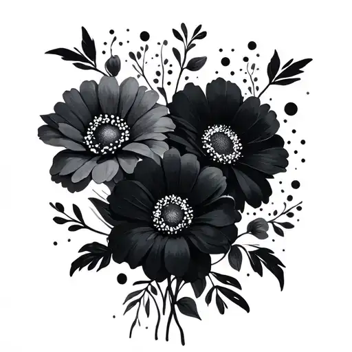 Multiple Flowers With Dots