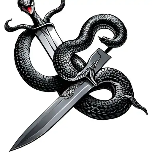 Snake Wrapped Around A Sword