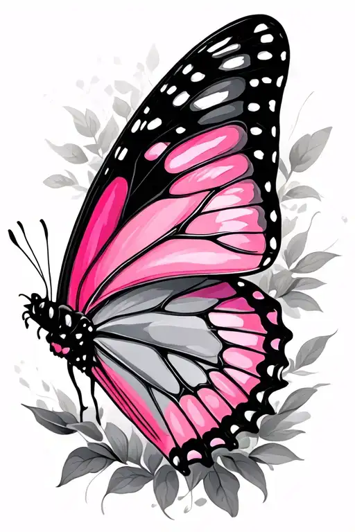 Butterfly And Pink