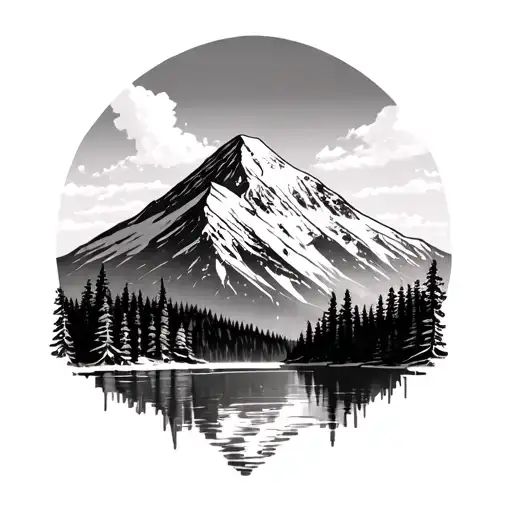 Mount Rainier Lake Trees