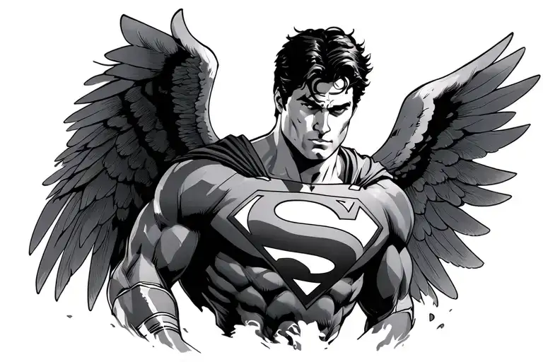 Superman With Wings Looking