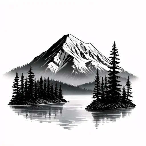 Mount Rainier Lake Trees Northwest