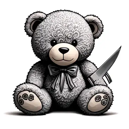 Teddy Bear With Knife Cutting
