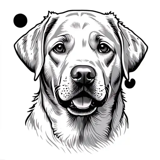 Full Moon And Labrador Puppy Face