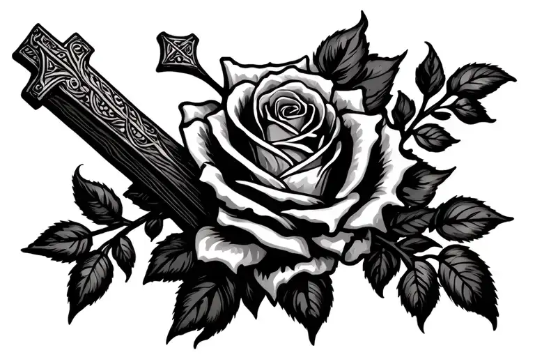 Cross And Roses