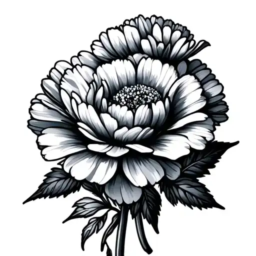 Bouquet Of Flower Carnation Primrose Aster Tatoo