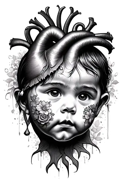 Thum Prints Heart With Baby Face