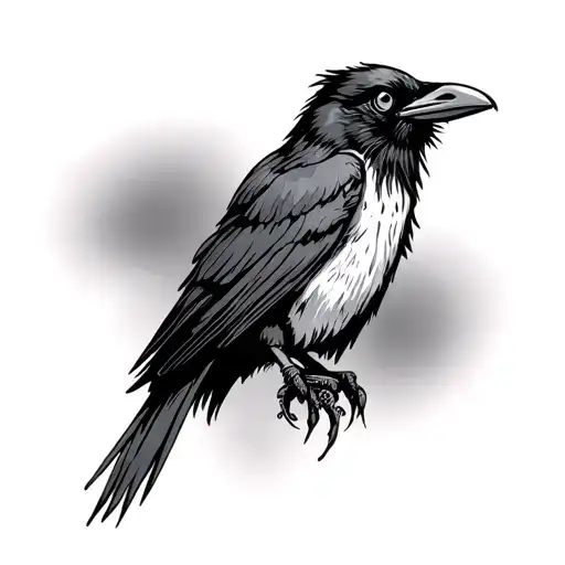 Black And White Wrist Covering With Crow And Eyes On A Blurred Background